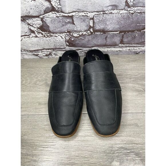 Free People At Ease Black Leather Loafer Slip On Classic Mules Women Sz 38.5EU/8 - Picture 11 of 16